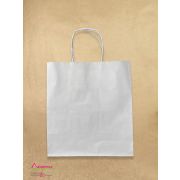 Пакет крафт белый крученая ручка 22*12*25