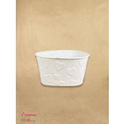 Кашпо Сердечки металл 12,5*7,5*7 белый