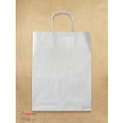 Пакет крафт белый 26*35*14 с кручеными ручками