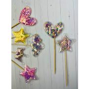 Топпер в торт с блестками