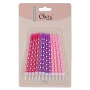 Свечи белые точки  10 см 12 шт