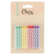 802700 Свечи Яркие полоски, Ассорти, 6 см, 24 шт.