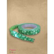 Лента простая (2см*50м) Роза крупная P206 салат на зеленом